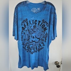Affliction Blue Graphic Men's Shirt